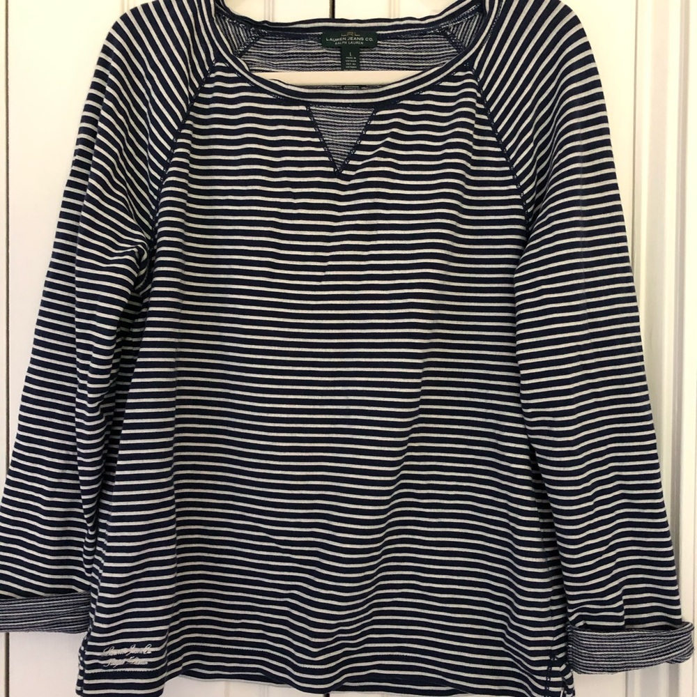 Ralph Lauren Striped 3/4 Sleeve Top